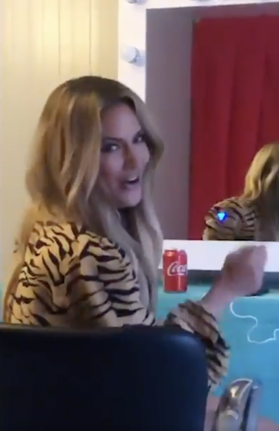 Caroline Flack mimes the words to one of her favourite songs in the touching clip (Instagram: nathan.charles.smith)