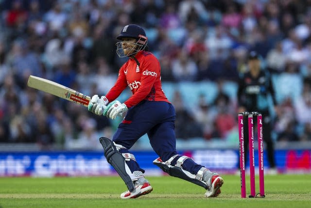 Sophia Dunkley batting for England during a T20 international against New Zealand 