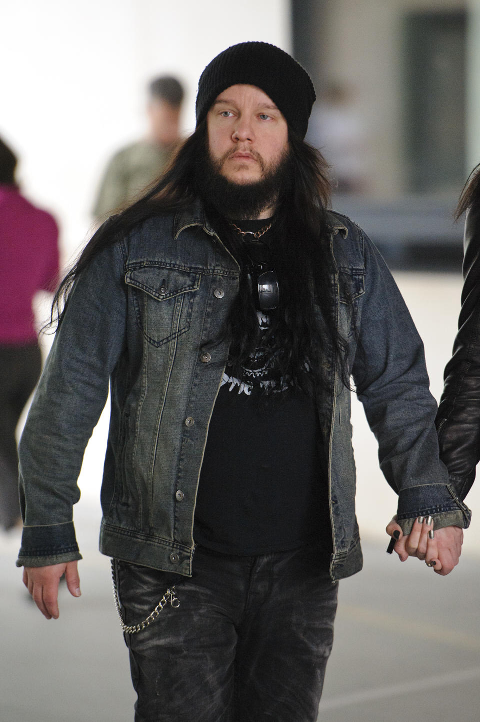 Joey Jordison of the band Slipknot sighted at BBC Radio Studios on June 20, 2013 in London, England.