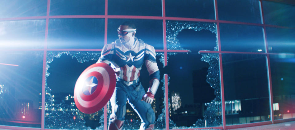 Sam Wilson in his Captain America costume