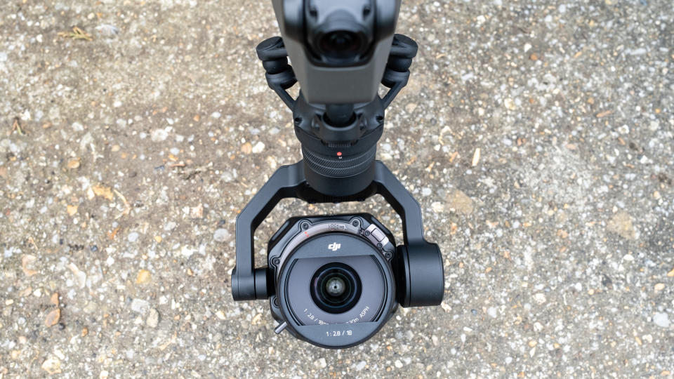 DJI Inspire 3 drone closeup of camera