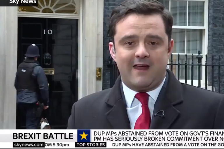Police officer knocks on No10 door so Downing Street cat can be let in - and all during live TV broadcast on Brexit