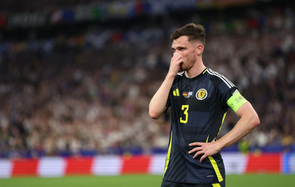 El equipo de Andy Robertson quedó destrozado por el brillante ataque de Alemania (Getty)