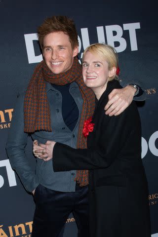 <p>Janet Mayer/Shutterstock</p> From Left: Eddie Redmayne and Gayle Rankin