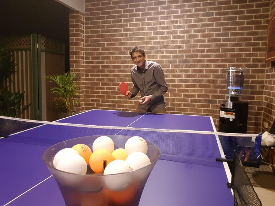 Photo of Sam Ira playing ping pong. He will represent Australia at the World Transplant Games in the UK in August.