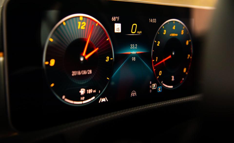 <p>The instrument-cluster screen can be difficult to view through the steering wheel, and the touchscreen for the new infotainment system is just out of reach for drivers with short arms.</p>