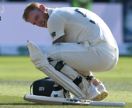 Ben Stokes reacts after England won the third Ashes Test