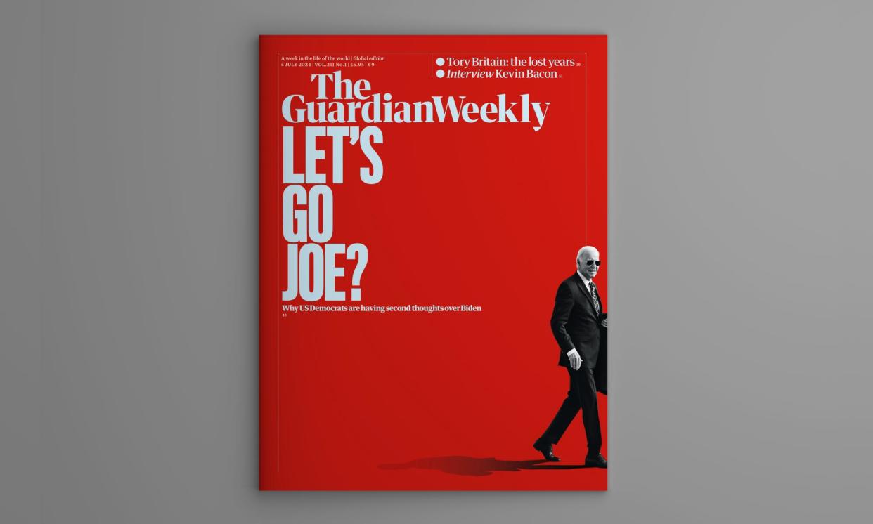 <span>The cover of the 5 July edition of the Guardian Weekly magazine.</span><span>Illustration: Anna Moneymaker/Getty/Guardian Design</span>