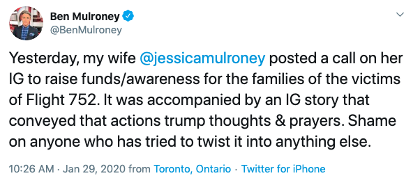 Ben Mulroney Twitter message