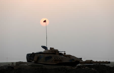 A Turkish tank is seen during military exercises near the Turkish-Iraqi border in Silopi, Turkey, September 21, 2017. REUTERS/Umit Bektas