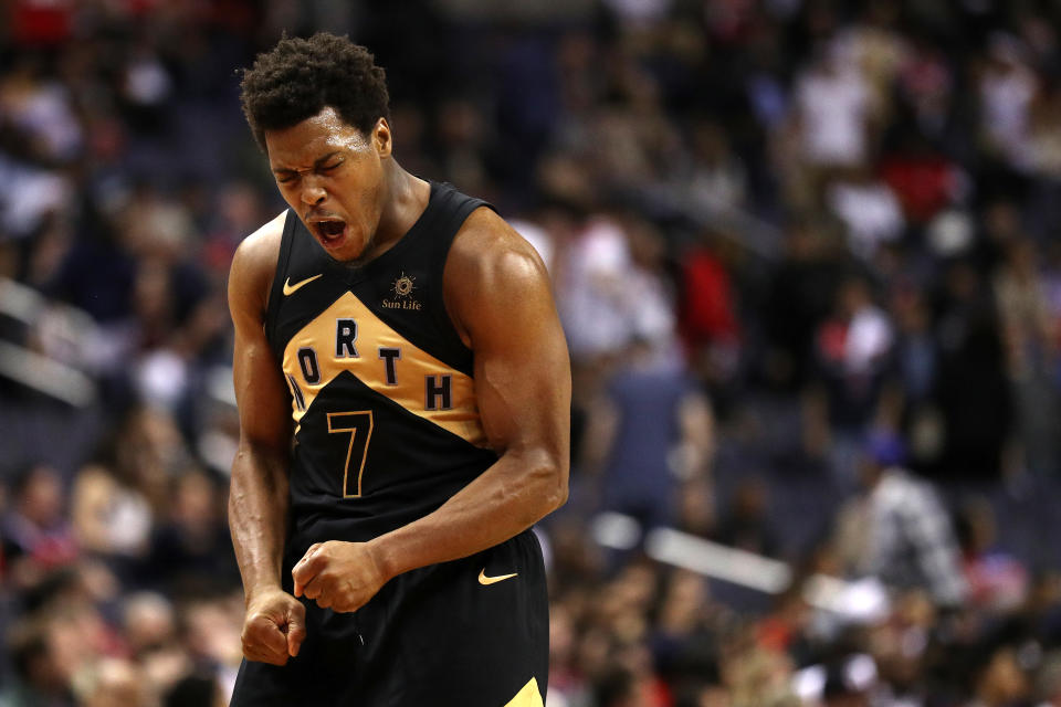 Kyle Lowry and the Raptors’ bench took over Game 6 down the stretch to eliminate the Wizards. (Getty)