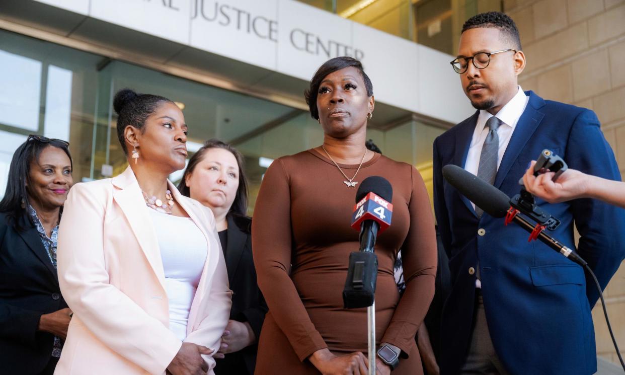 <span>Crystal Mason at a press conference in Fort Worth last month. </span><span>Photograph: Desiree Rios/AP</span>