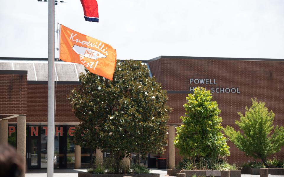 Instead of one flag pole with flags of the U.S., state of Tennessee and Powell High School, the plan is for two other flag poles to  be installed.