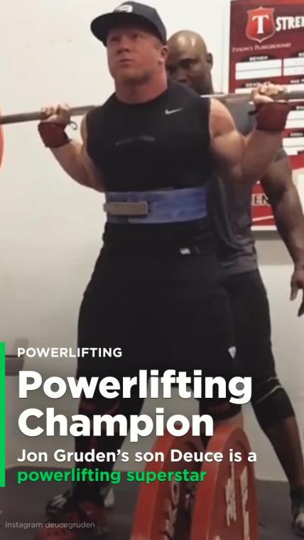 Jon Gruden's son Deuce is a powerlifting superstar