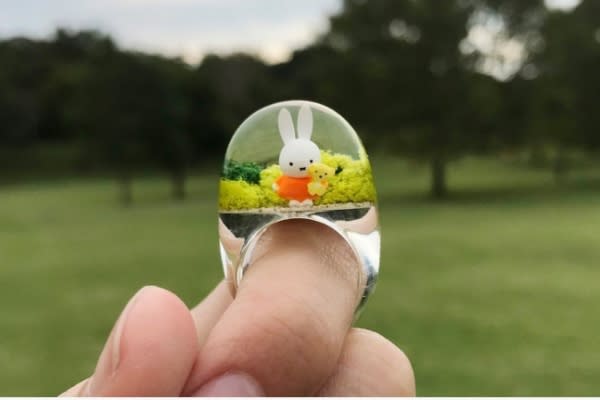 miffy米飛兔「小白瓶茉莉香水、琉璃微型戒指」