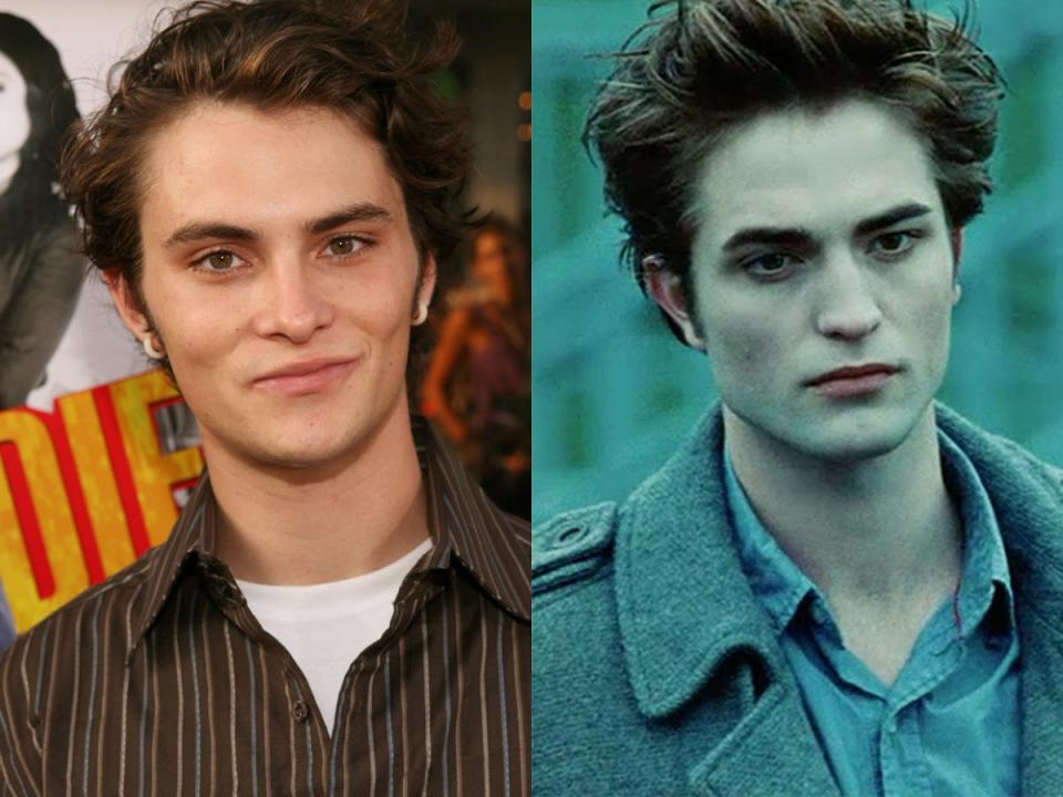 Left: Shiloh Fernandez in 2006. Right: Robert Pattinson as Edward Cullen in "Twilight."