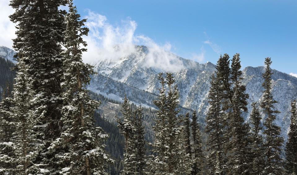 Snow covers the mountain in Little Cottonwood Canyon on Thursday, Oct. 26, 2023. | Jeffrey D. Allred, Deseret News