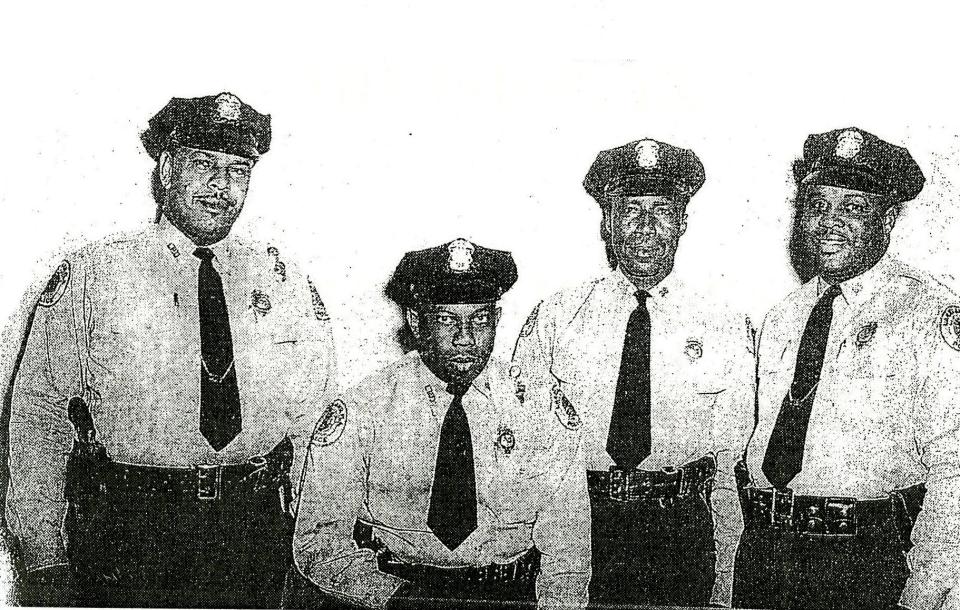 Edgar T. Pickett Jr., second from left, was among the first four Black officers to join the Lakeland Police Department in 1954.