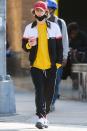 <p>Timothée Chalamet walks through N.Y.C.'s meatpacking district, enjoying a coffee and chatting on the phone on Wednesday.</p>
