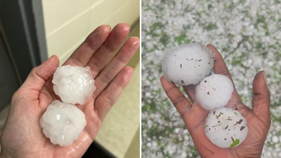 Hail the size of golf balls pelted York County residents on Saturday.