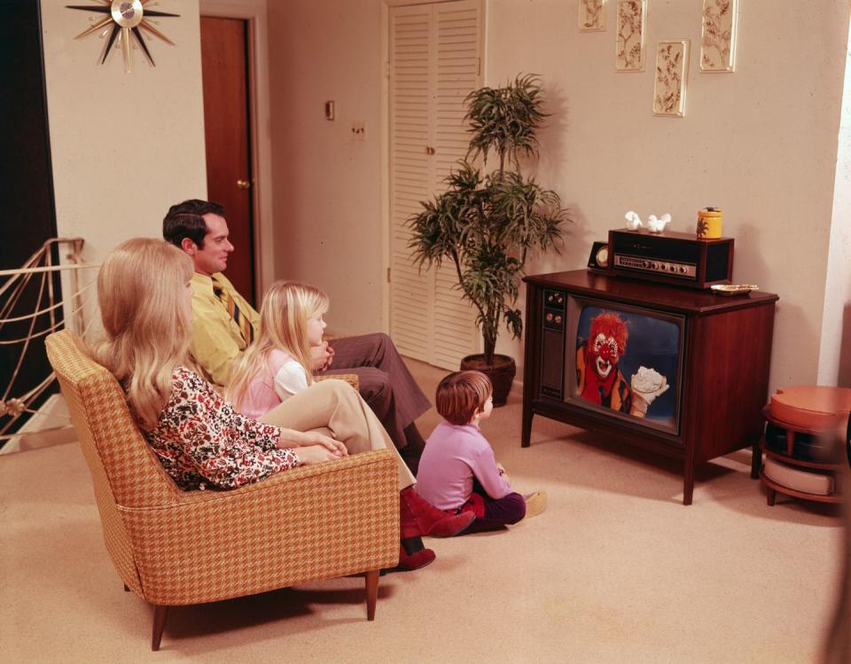 <p>Televisions weren't always so flat and light they could hang on walls. In the '70s they were <em>furniture</em>, a place to put knickknacks as well as watch <em><a href="https://www.countryliving.com/life/entertainment/g28965566/the-brady-bunch-cast-now/" rel="nofollow noopener" target="_blank" data-ylk="slk:The Brady Bunch.;elm:context_link;itc:0;sec:content-canvas" class="link ">The Brady Bunch.</a></em></p>