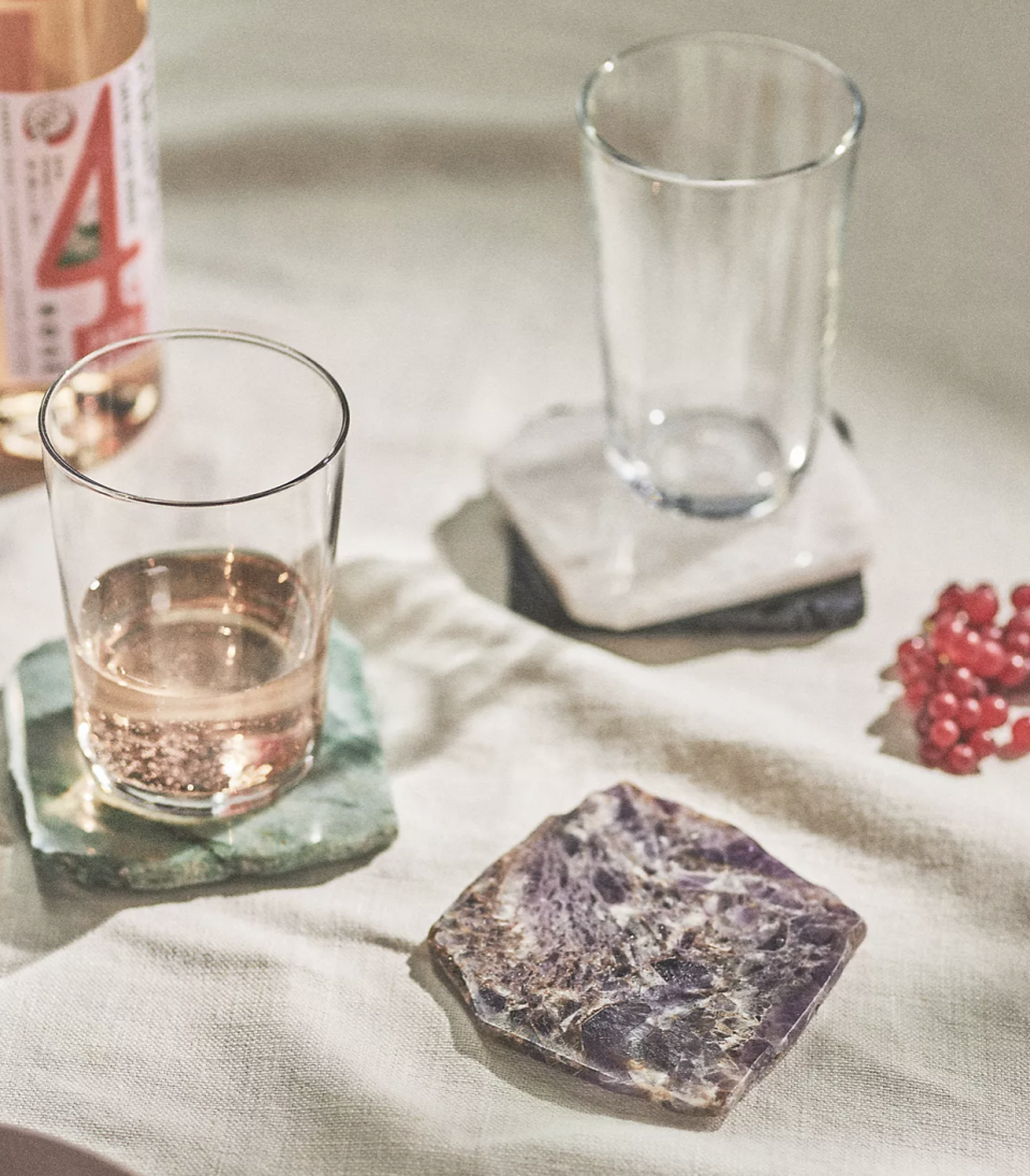 <p><strong>Anthropologie</strong></p><p>anthropologie.com</p><p><strong>$16.00</strong></p><p>These beautiful stone coasters would make an eye-catching addition to your best friends home! Choose from several agate hues or if you can't choose, mix and match to gift her a whole set.</p>