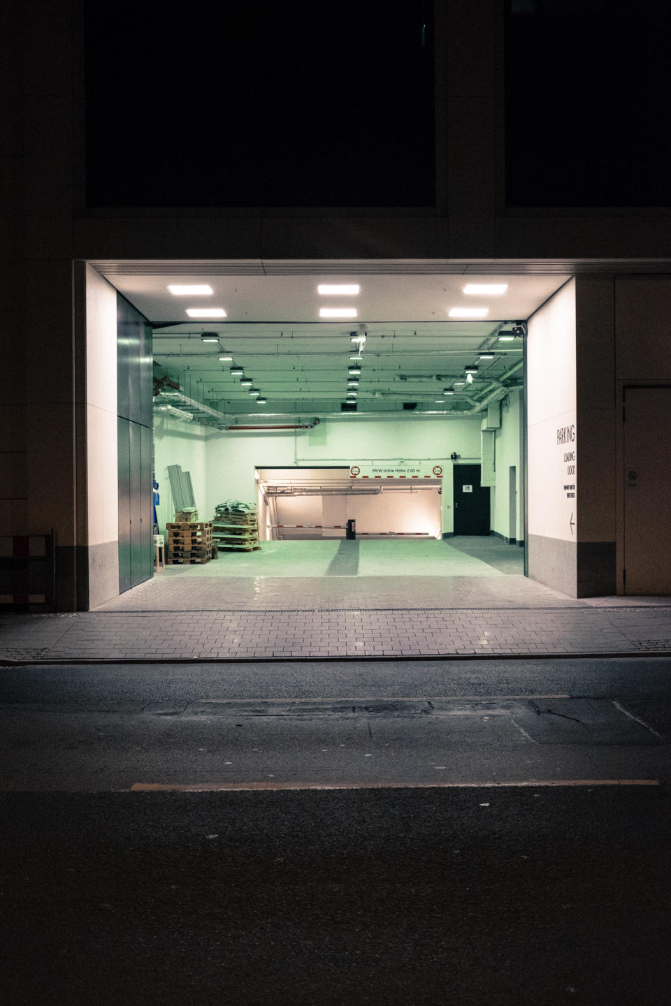 illuminated open warehouse