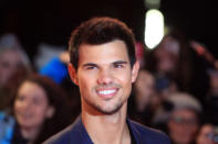 Taylor Lautner was all smiles at the UK premiere of 'The Twilight Saga: Breaking Dawn - Part 2' in Leicester Square. <br><br><b>[Breaking Dawn - Part 2: <a href="http://uk.movies.yahoo.com/movie/the-twilight-saga-breaking-dawn-part-2/" data-ylk="slk:Everything you need to know;elm:context_link;itc:0;sec:content-canvas" class="link ">Everything you need to know</a>]</b>