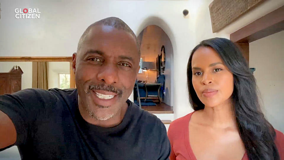 In this screengrab, Idris Elba and Sabrina Elba speak during "One World: Together At Home" presented by Global Citizen on April, 18, 2020