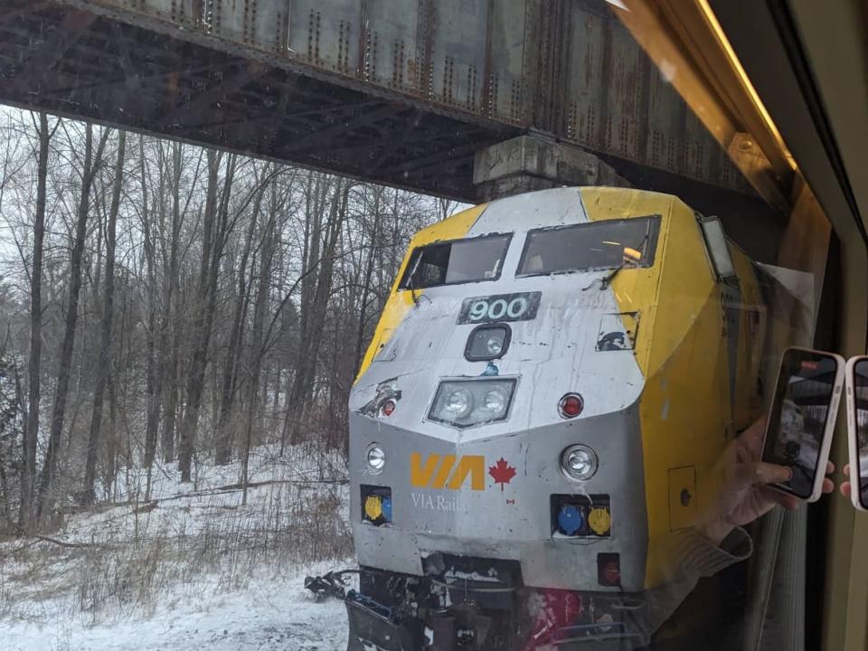 Another Via Rail train was sent to rescue the stranded passengers on Christmas Eve. (Chantalle Clarkin - image credit)