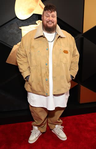 <p>Kevin Mazur/Getty</p> Jelly Roll at the Grammys in Los Angeles on Feb. 4, 2024