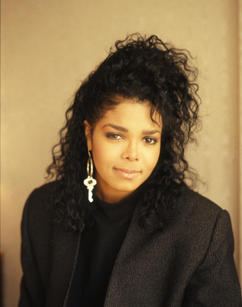 Janet Jackson poses for a picture in London in 1987