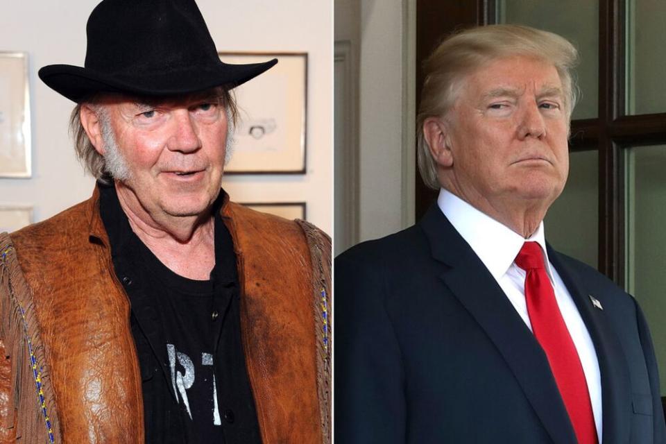 Neil Young (left) and President Donald Trump | Angela Weiss/Getty Images; Chip Somodevilla/Getty Images