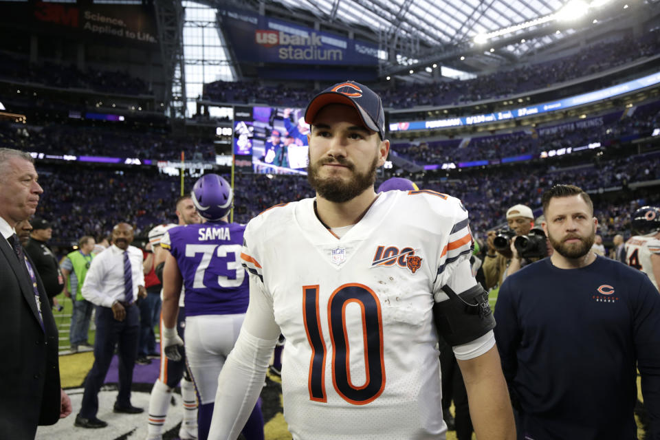 Chicago Bears quarterback Mitchell Trubisky slumped in his third season. (AP Photo/Andy Clayton-King)