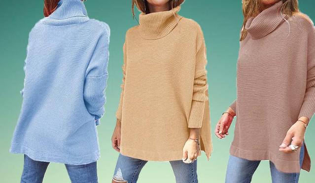 Scoop Women's Cozy Tunic Turtleneck Sweater 