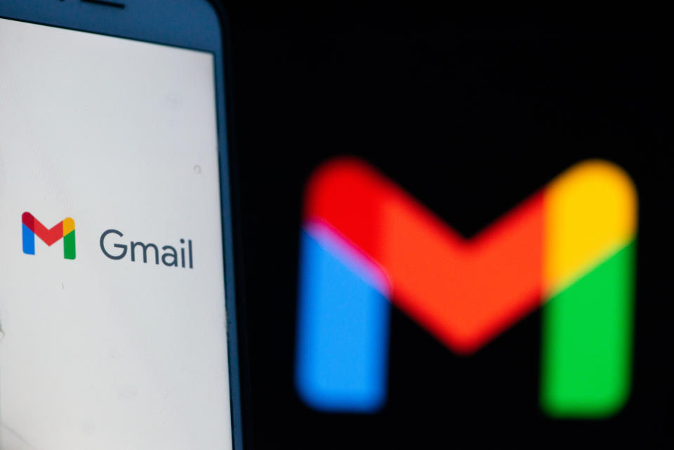 An user opening Gmail App with the new logo in L'Aquila, Italy, on October 23, 2020. After seven years Google Mail Gmail changes its logo. (Photo by Lorenzo Di Cola/NurPhoto via Getty Images)