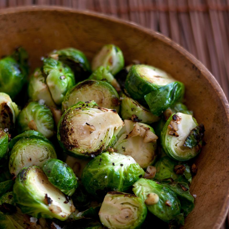 Annie Lau's Garlic Stir-Fried Brussels Sprouts