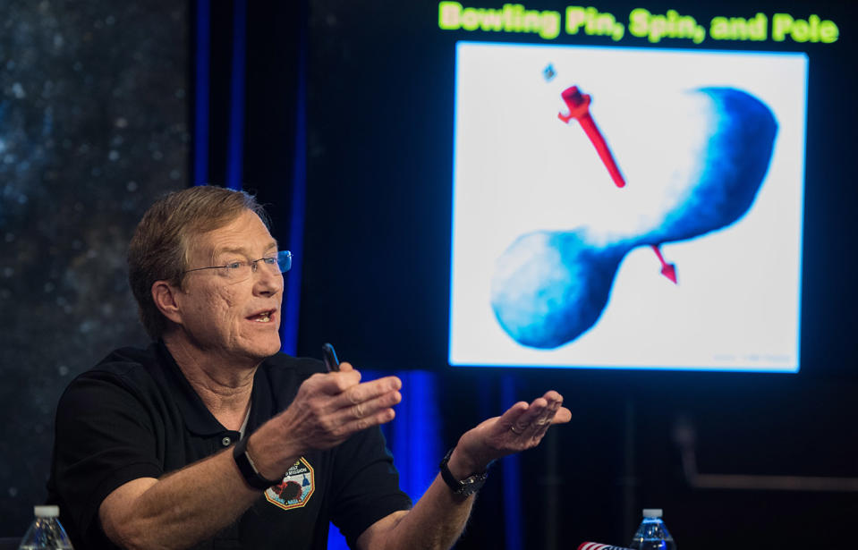 New Horizons project scientist Hal Weaver, of the Johns Hopkins University Applied Physics Laboratory, is seen during a press conference after the team received confirmation from the New Horizons spacecraft that it has completed the flyby of Ultima Thule. Source: NASA via AAP