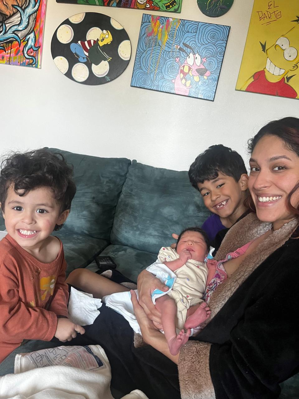 Stephanie Garcia, Siriaco "Siricasso" Garcia's wife, with their three children.