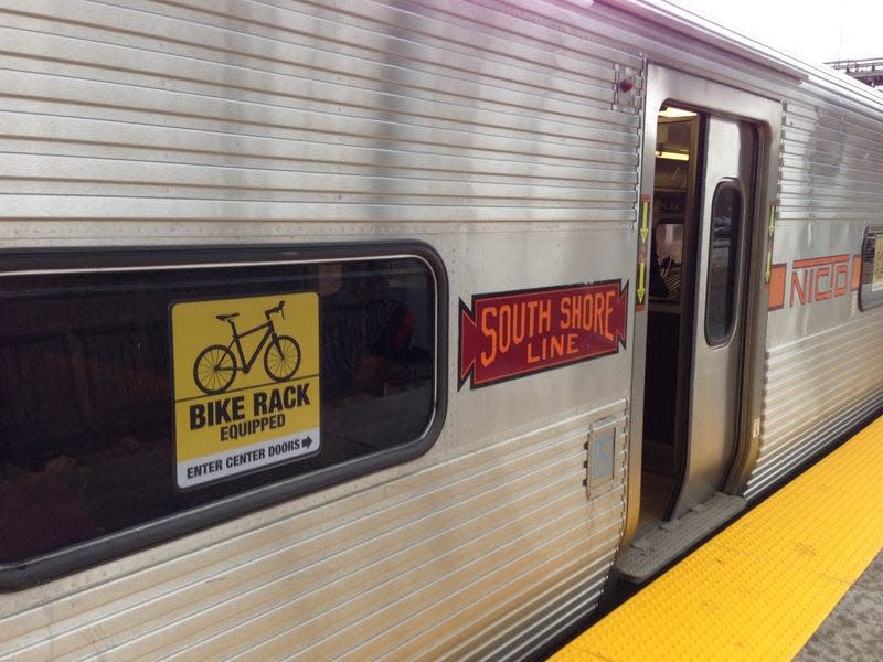 Cyclists can once again board with their bikes on South Shore trains at northern Indiana stations starting April 9, 2024. JOSEPH DITS, SOUTH BEND TRIBUNE