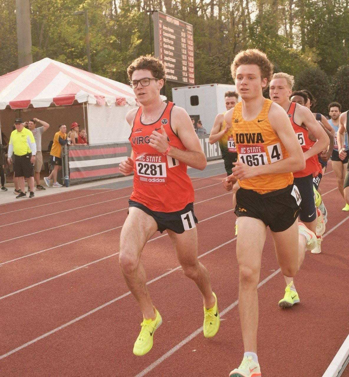 Gary Martin (left), a 2022 Archbishop Wood graduate now competing at the University of Virginia, became the only Pennsylvania high school runner to break four minutes in the mile in his senior season with the Vikings.