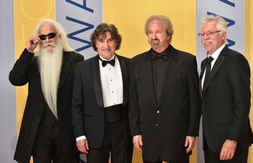 William Lee Golden, from left, Richard Sterban, Duane Allen, and Joe Bonsall of The Oak Ridge Boys in 2016 (2016 Invision)