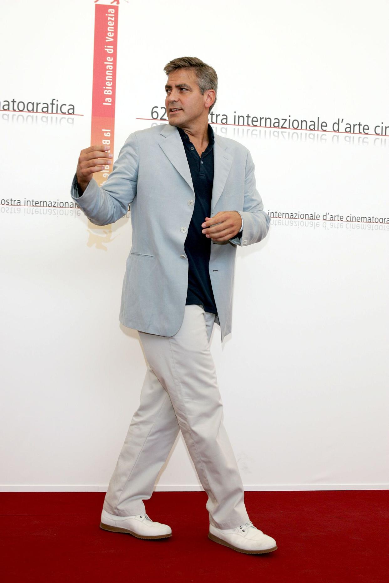 Clooney at a photo call for "Good Night, and Good Luck" at the Venice Film Festival.