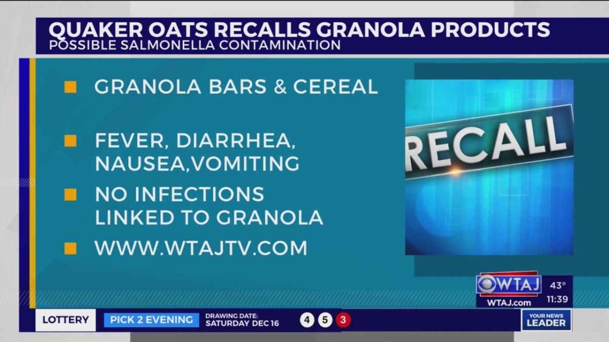 Quaker Oats recalls dozens of products over salmonella risk