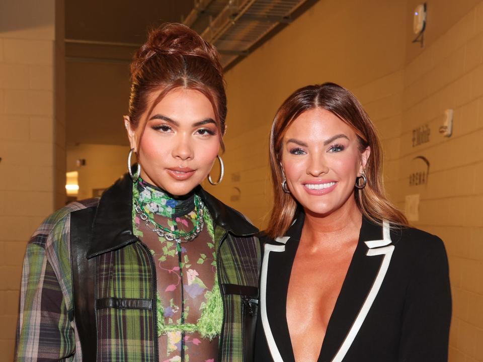 Hayley Kiyoko and Becca Tilley during night two of the iHeartRadio Music Festival held at T-Mobile Arena on September 24, 2022 in Las Vegas, Nevada.