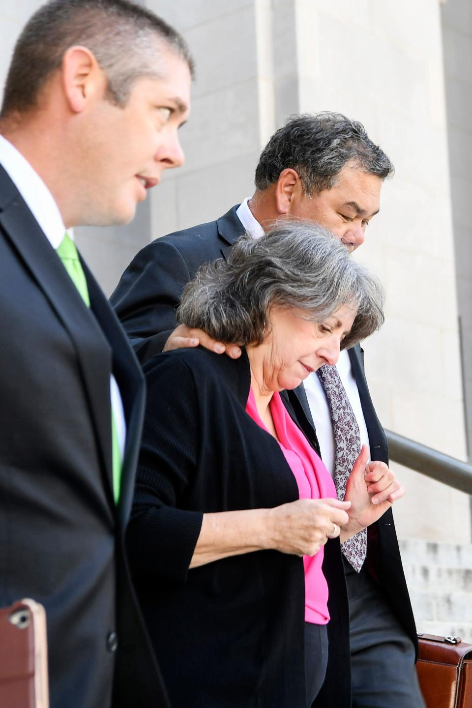 Wanda Greene leaves the federal courthouse after being sentenced to seven years in prison Aug. 28, 2019.