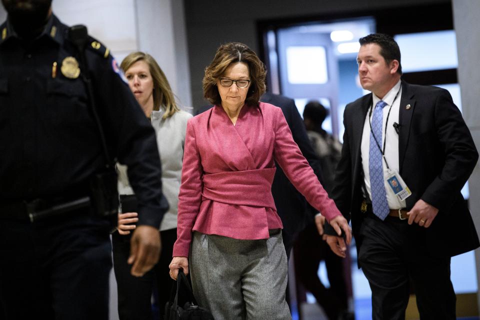 Then-CIA Director Gina Haspel arrives on Capitol Hill on Jan. 8, 2020, for a closed briefing on the operation that led to the death of Iranian Gen. Qassem Soleimani. 