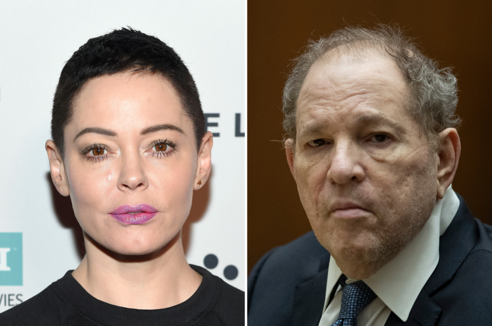 Rose McGowan and Harvey Weinstein (Getty Images)