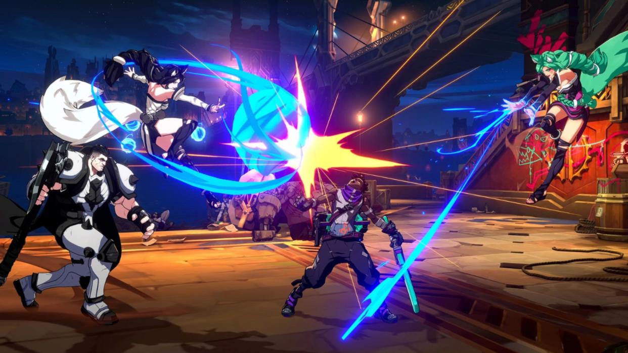  Four players fighting in Project L. 