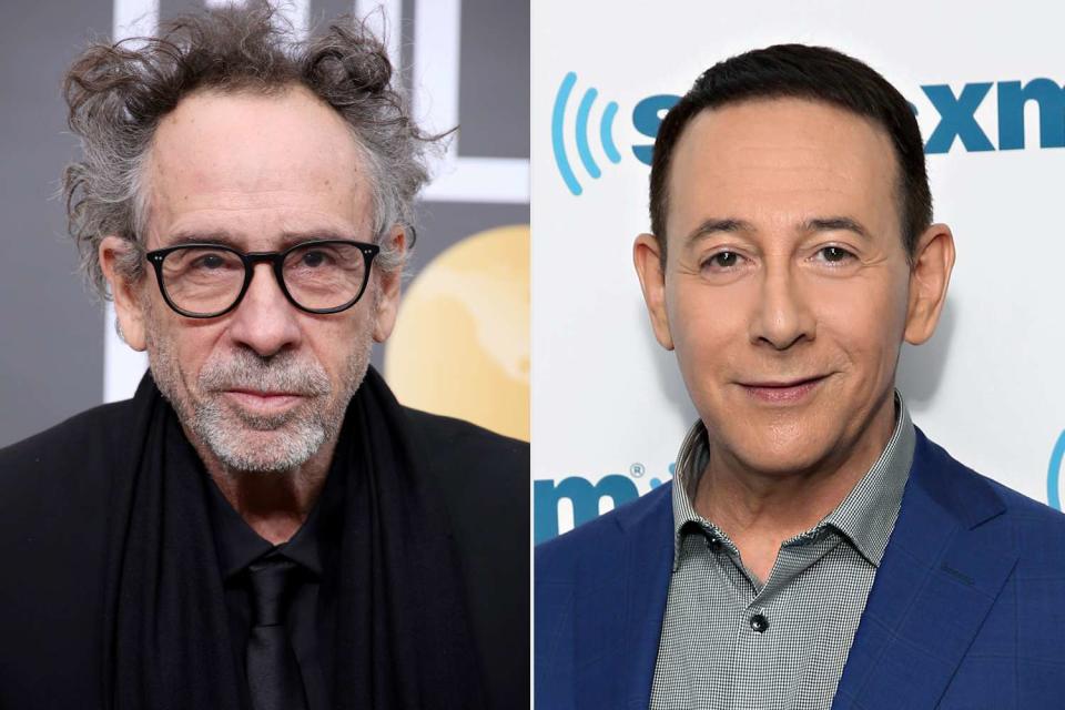 <p>Daniele Venturelli/WireImage, Cindy Ord/Getty</p>  Tim Burton on Jan. 10, 2023 in Beverly Hills, California (L); Paul Reubens on March 23, 2016, in New York City